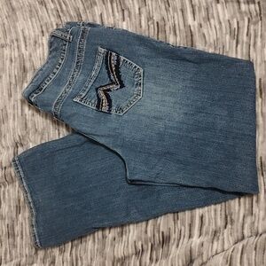 Lane Bryant Distressed Vintage Washed Blue Bootcut Jeans Sz 14